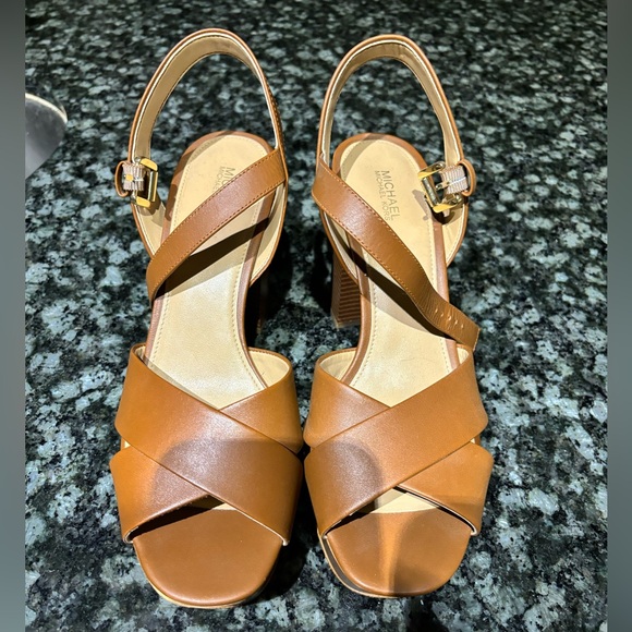 Michael Kors Brown/Tan High Heeled Strappy Sandals - Picture 4 of 6